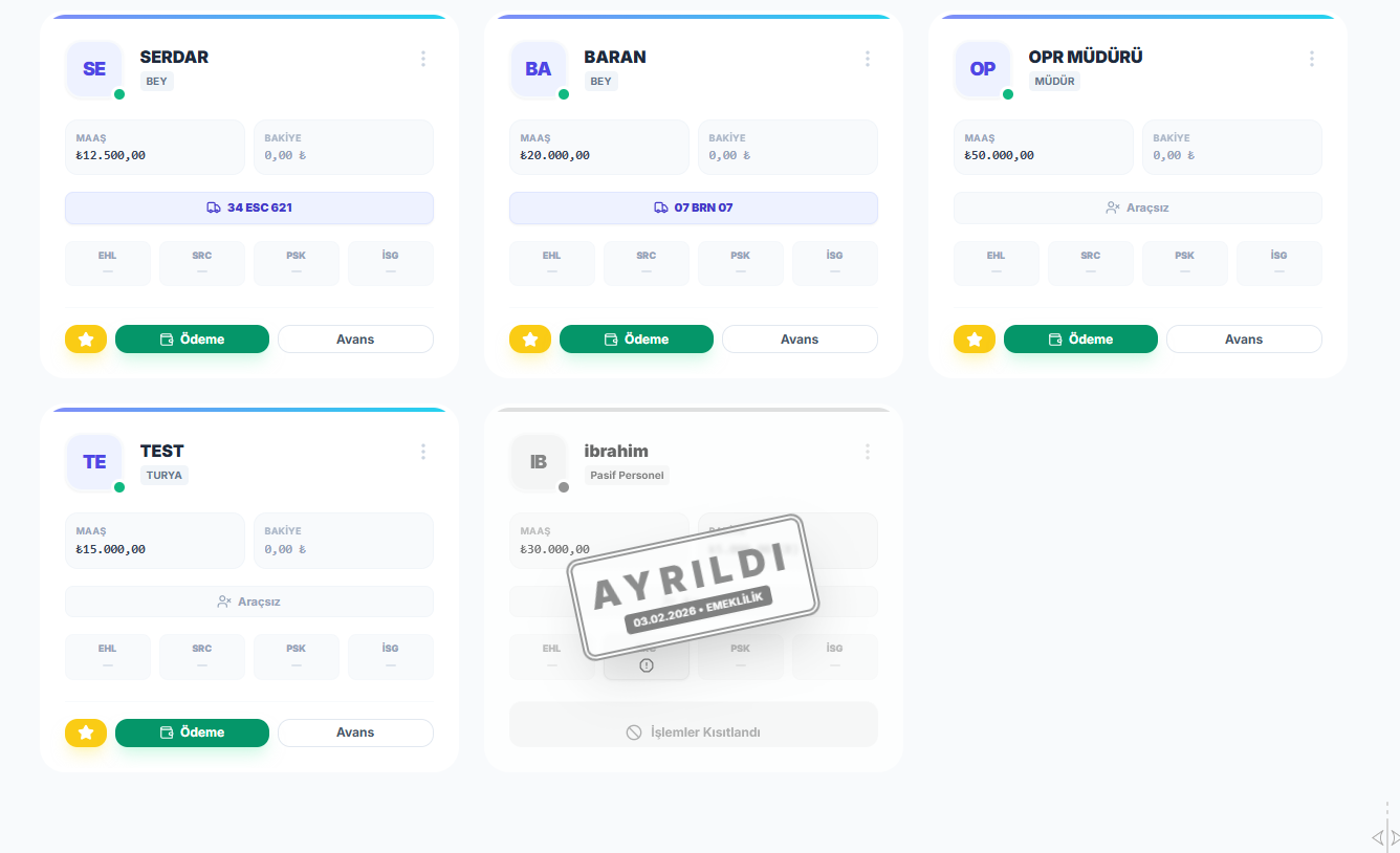 Ayrıldı Mührü ve Sürücü Puanlama