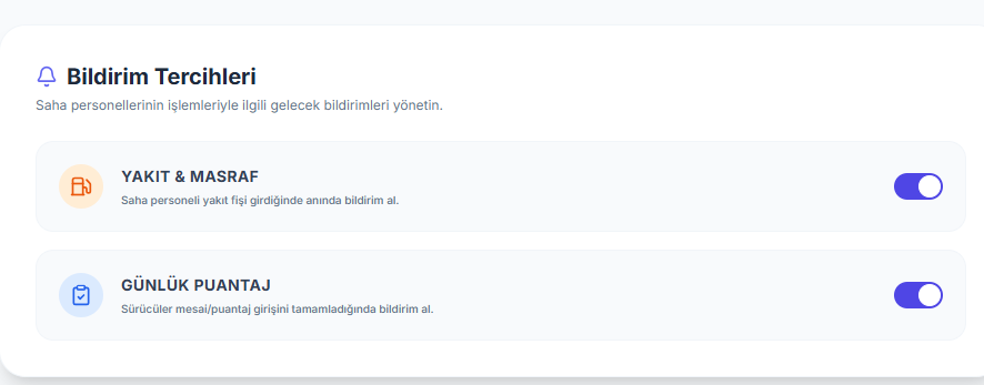 Bildirim Tercihleri Ekranı